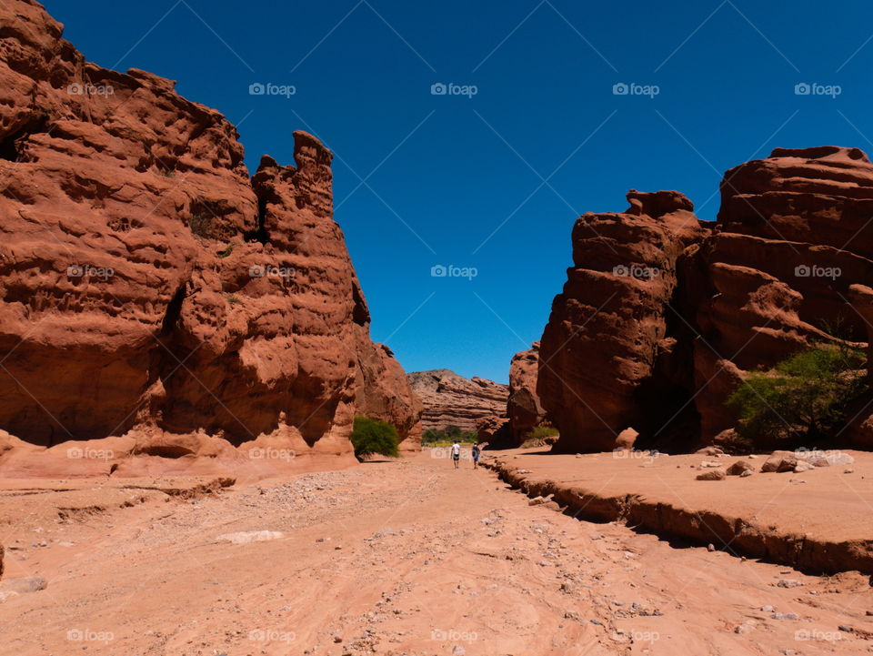 A walk around orange rocks in northern Argentina