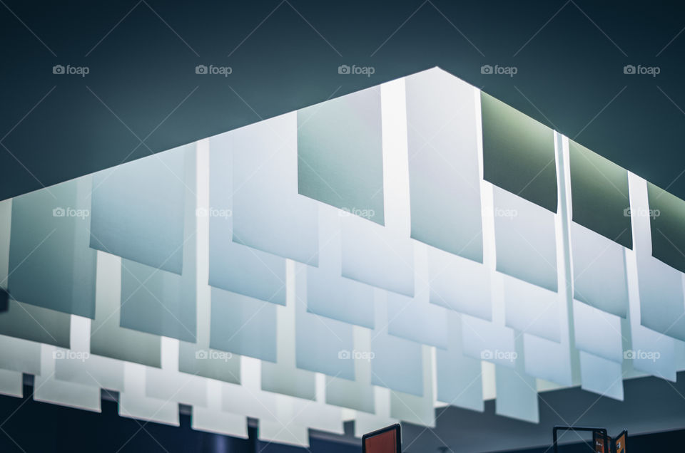 Bluish green minimalistic ceiling