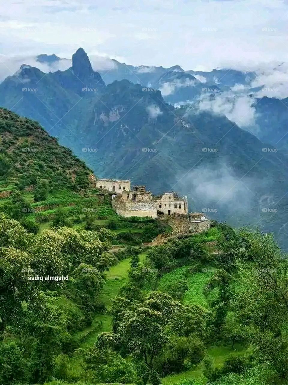 Glory be to God, the magnificent and picturesque view and the natural green trees are a view that is nothing more wonderful than it