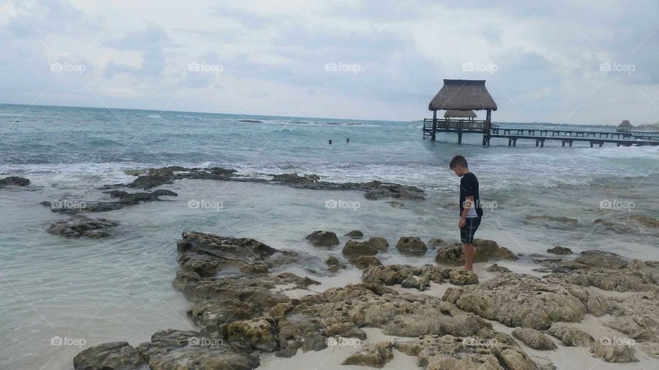 exploring beach