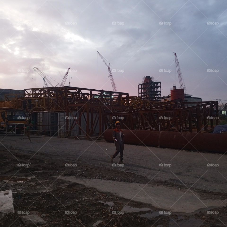 one of the company employees goes home from work