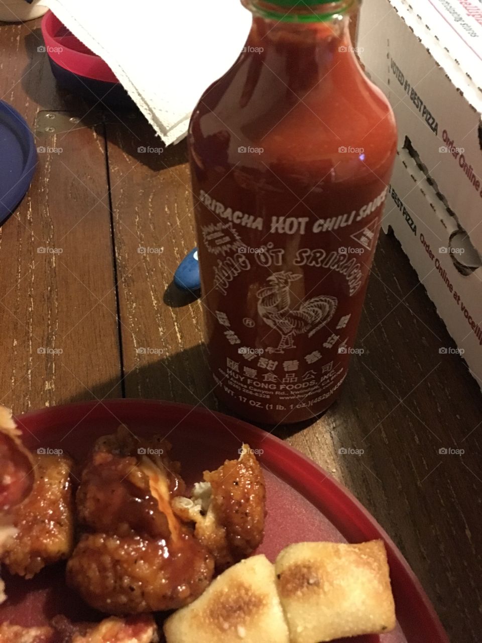 Siriacha hot sauce! 