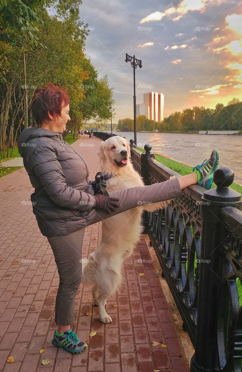 Stretching up on  embankment. 