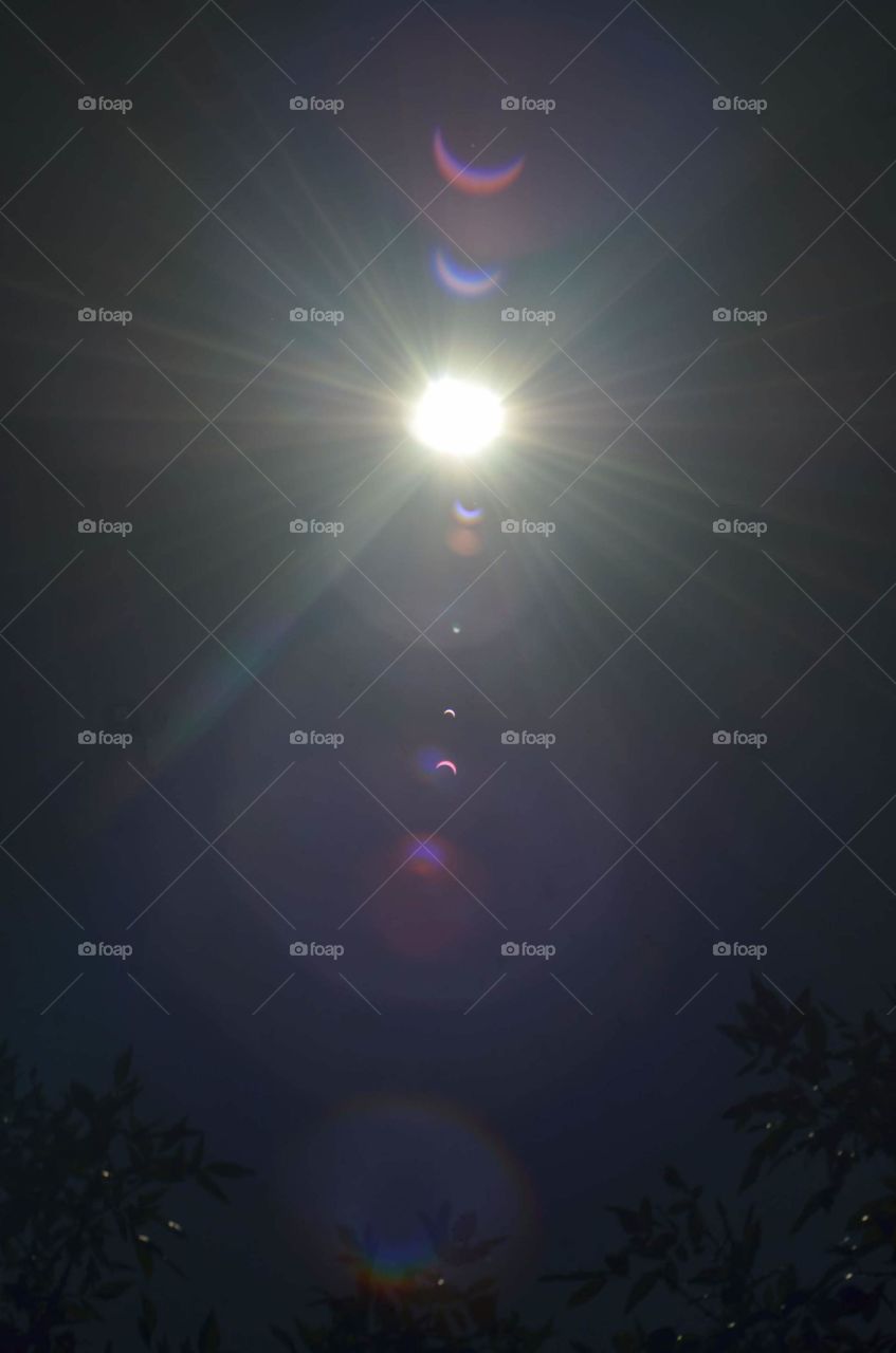 Solar eclipse 2018 lens flares