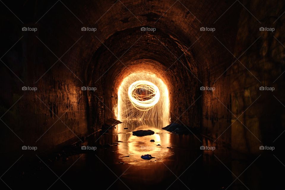 Steelwool tunnel vision . My friends and I found a tunnel and bought steelwool. The two go together quite well. 