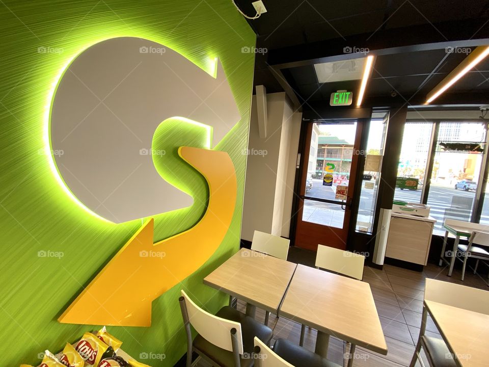 Subway sandwich interior