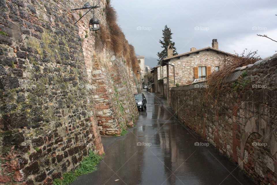 Italian road. Assisi road 