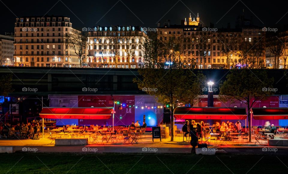 Lyon at night