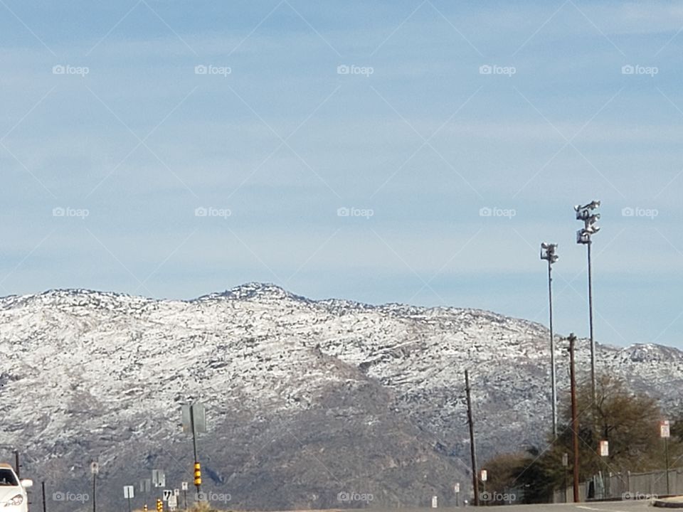 snow on the mountains
