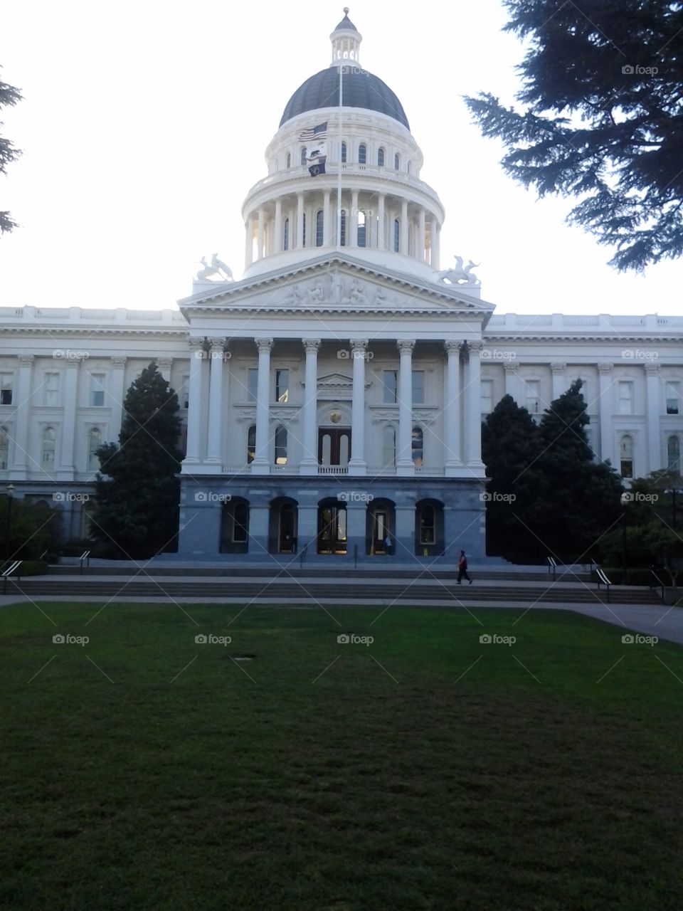 White and gray building. Out for a walk around the capital