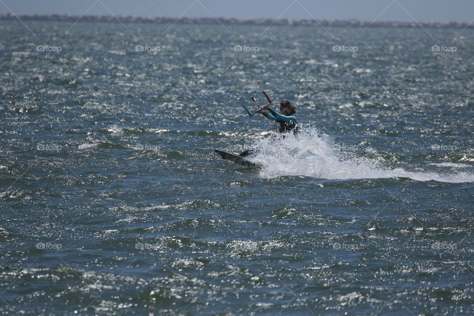 Distance shot kiteboarding 