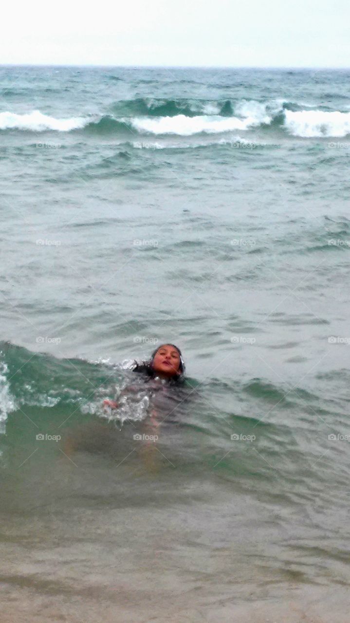 Summer fun in the waves at the big lake