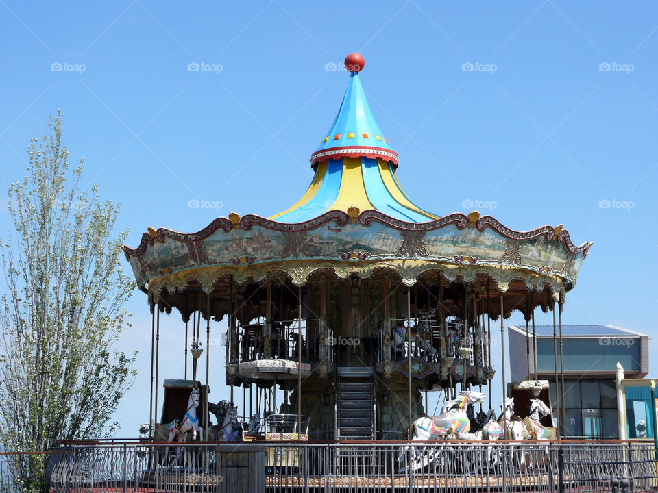 Tibidabo amusement park in Barcelona, Spain.