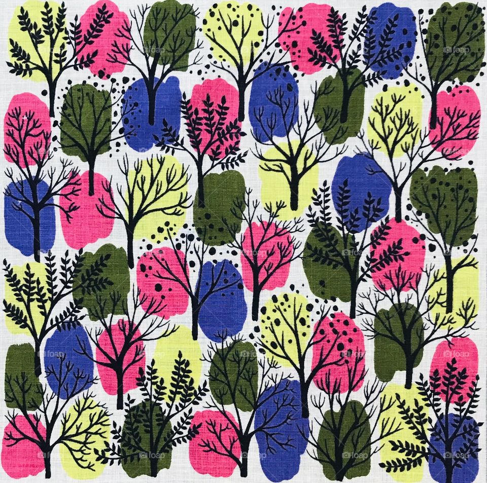 Colorful Abstract art pattern with trees