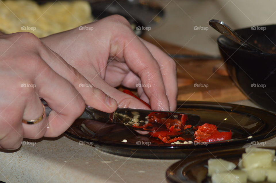 Working hands close up