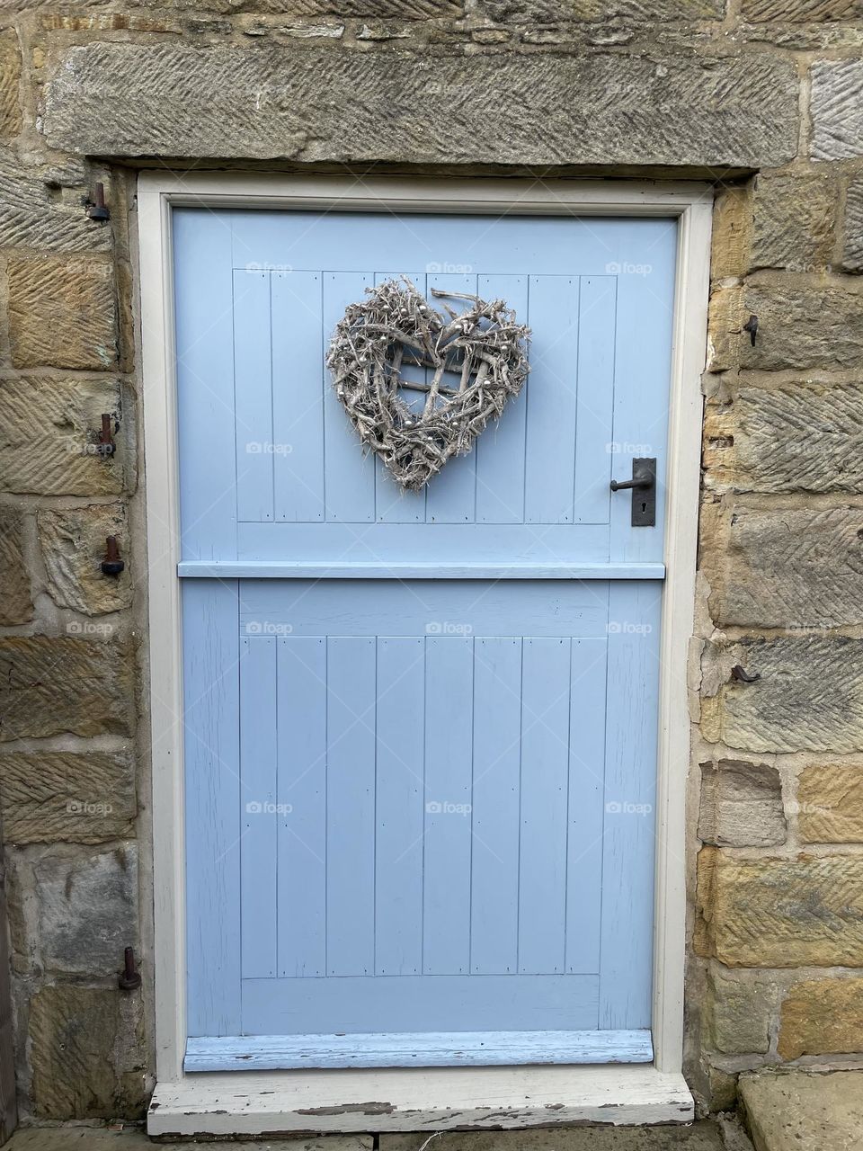 Baby blue painted stable style door 💙