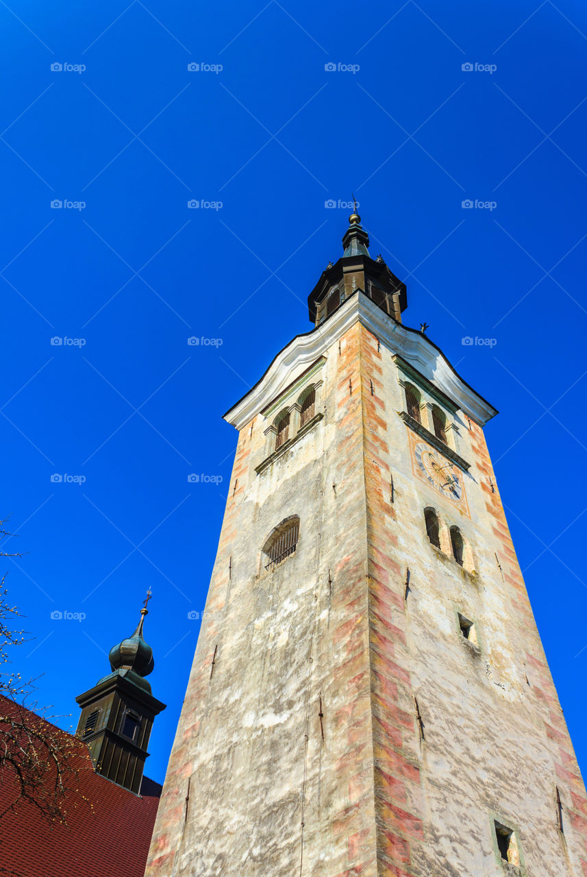 Christian church and blue sky. Christian church and blue sky