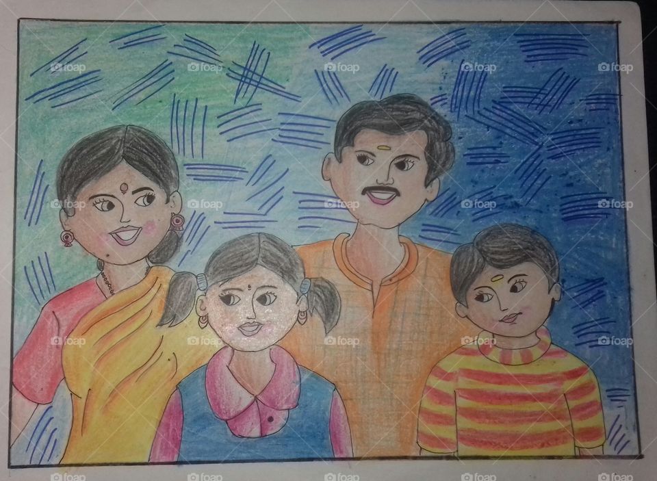 my family photo drawing