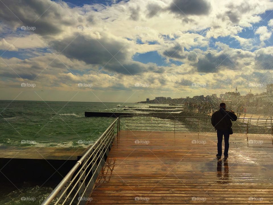 Alone person on the beach 