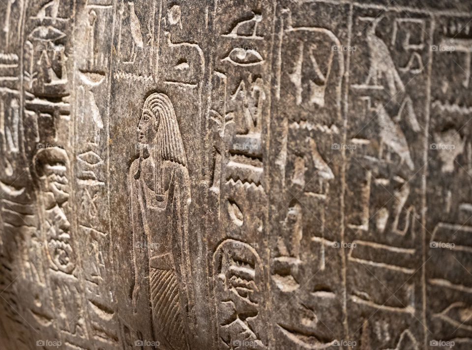 Hieroglyphic at The Grand Egyptian Museum in Egypt 