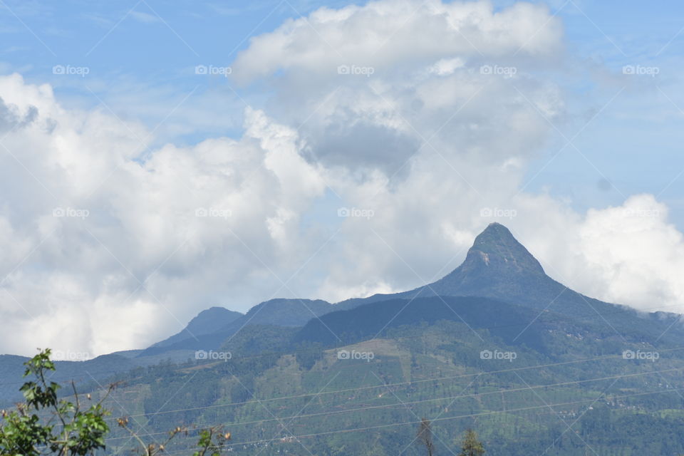 Beautiful mountain range covered my white beauty's