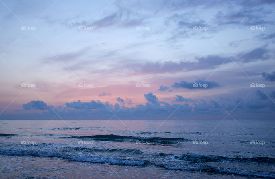 Colorful sunset on the beach