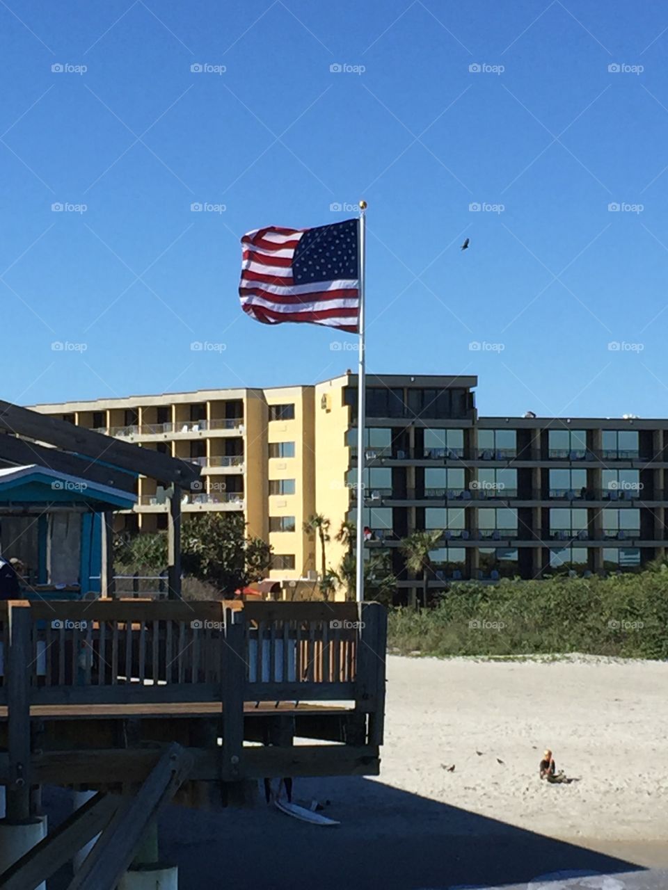 Flag near beach