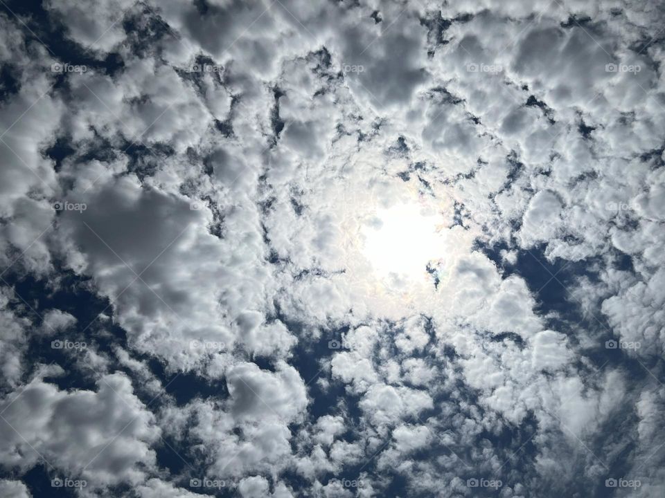 Sun trying to peak through the clouds