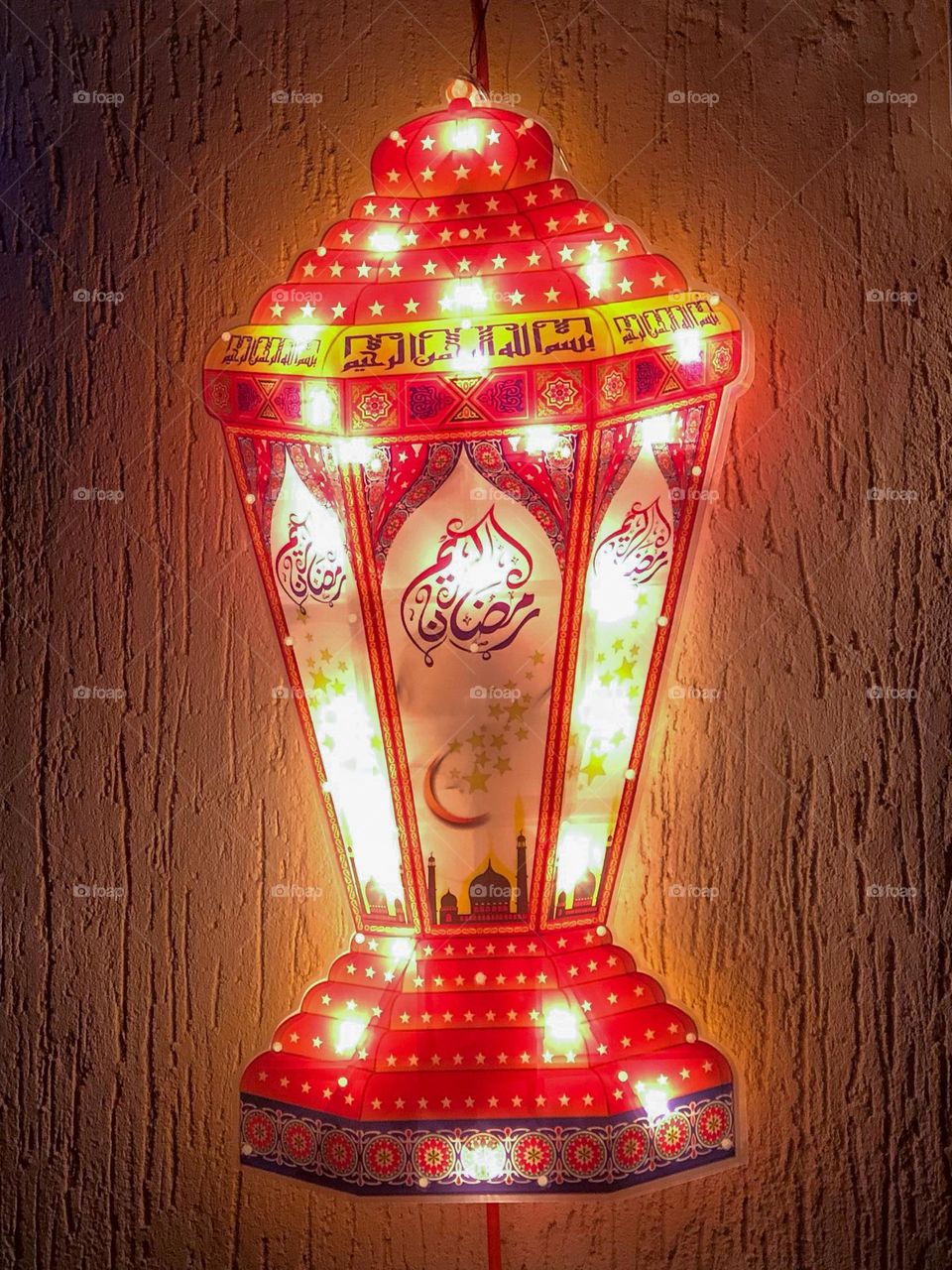 Ramadan lantern on a wall