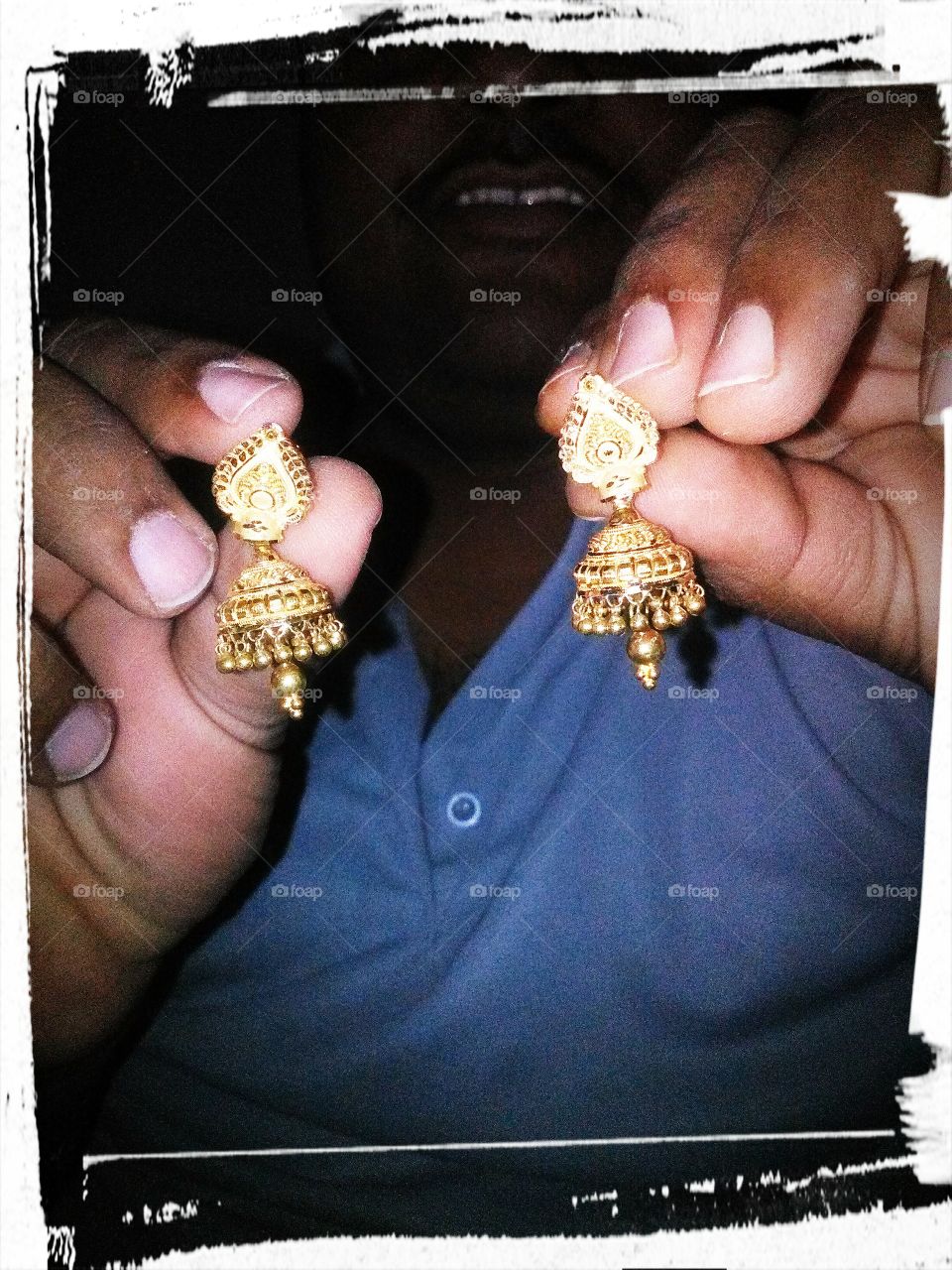 gold jhumkhi earrings