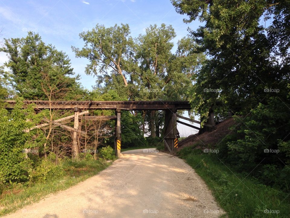 Railroad overpass on Iowa back road
