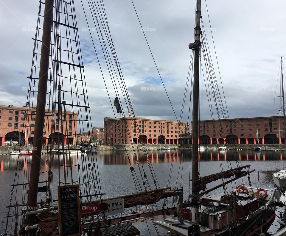Albert Docks and reflections, Liverpool 