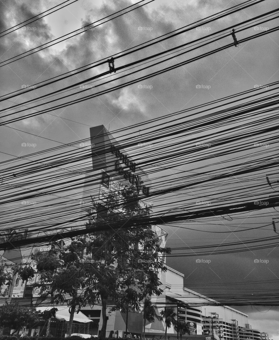 A waste sight . In Thailand have a many waste sight. It is a electric cable. It is on the air, not under floor like many country.