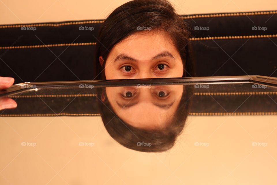 Eye reflected in mirror 
