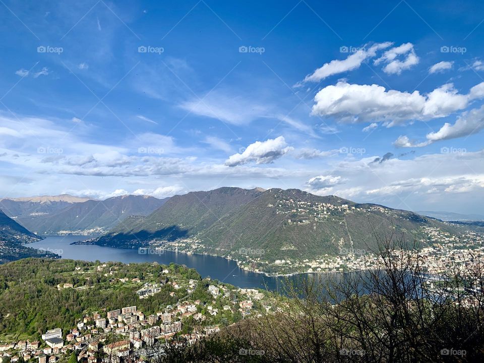 view of Lake Como and its territory from the slopes of Mount Sasso