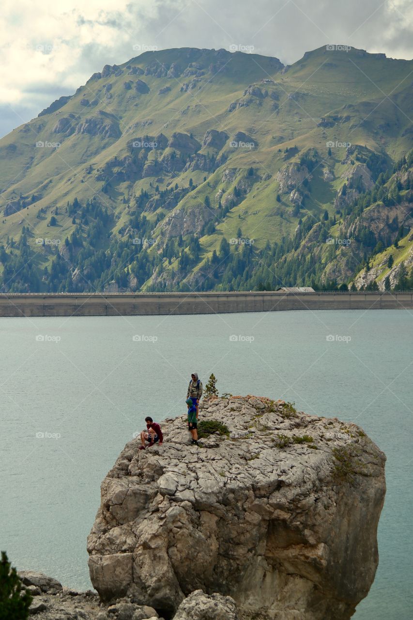 Up to the rock over the lake