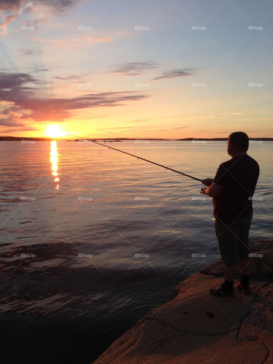 Fishing on Skjæløy  . Fishing on Skjæløy. Summer hollyday.
