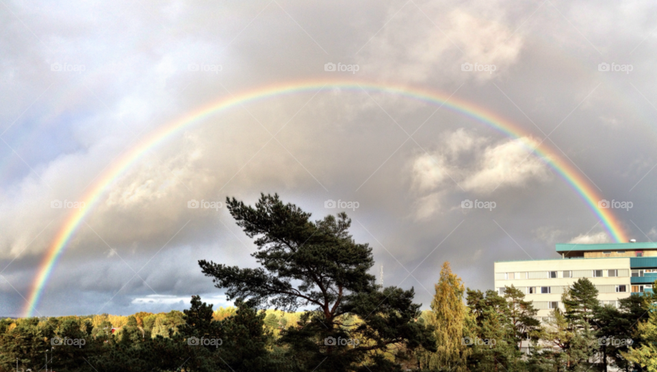 sky tree rainbow uppsala by ellkay