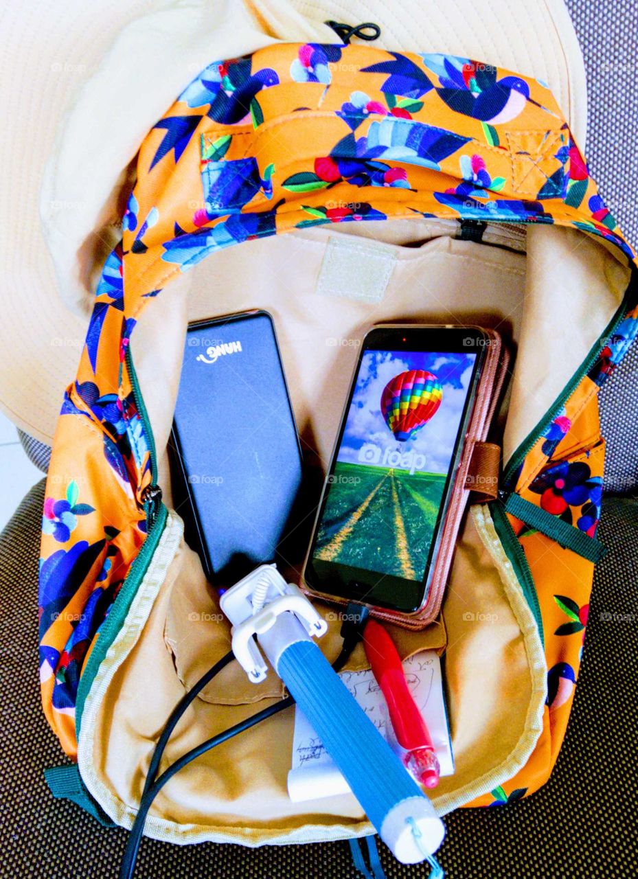 Your favorite gadgets: prepared for going out. put into back pack related took photos gadgets.