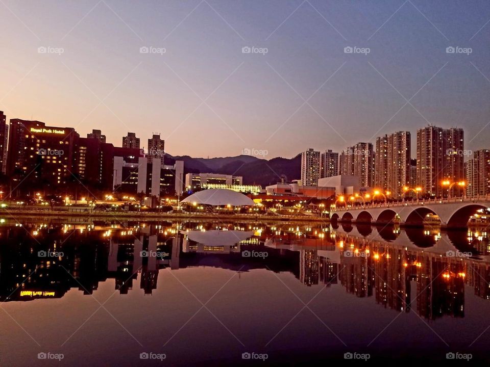 Shatin City at night 