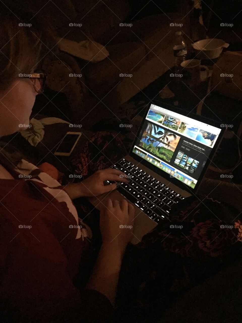 Using a computer in the dark