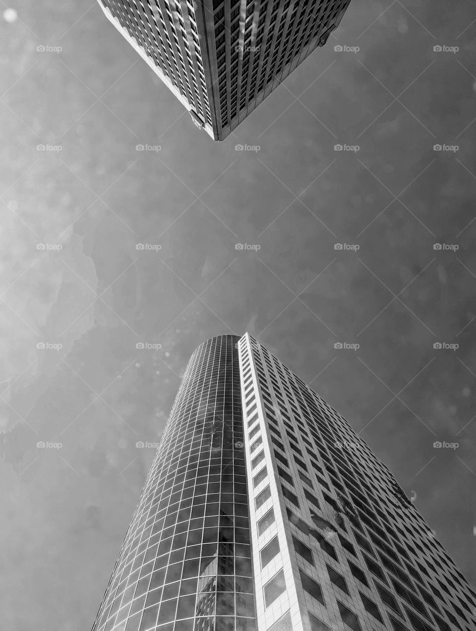 black and white skyscrapers