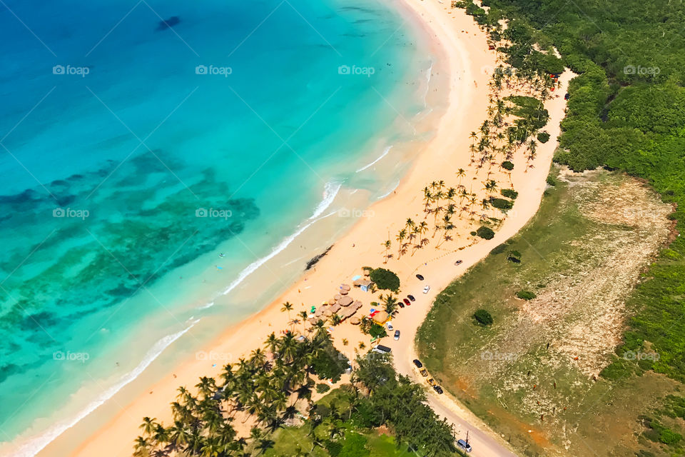 Tropical beach view from above 