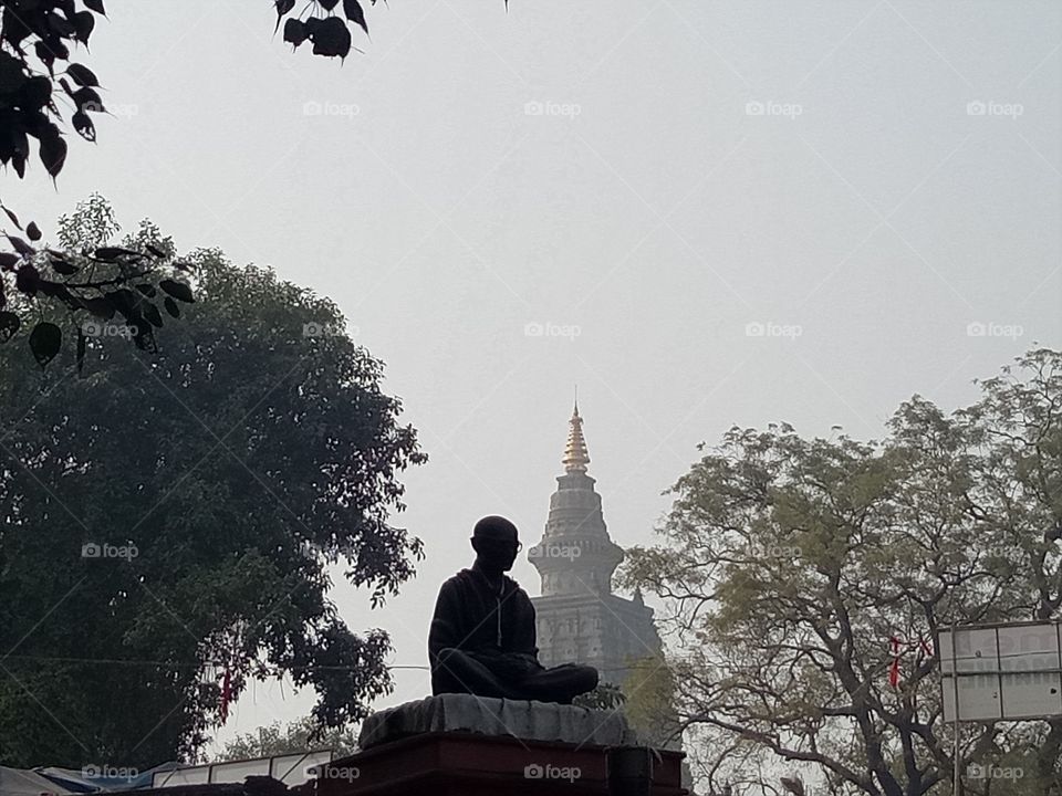 Mahatma gandhi and bodh stupa