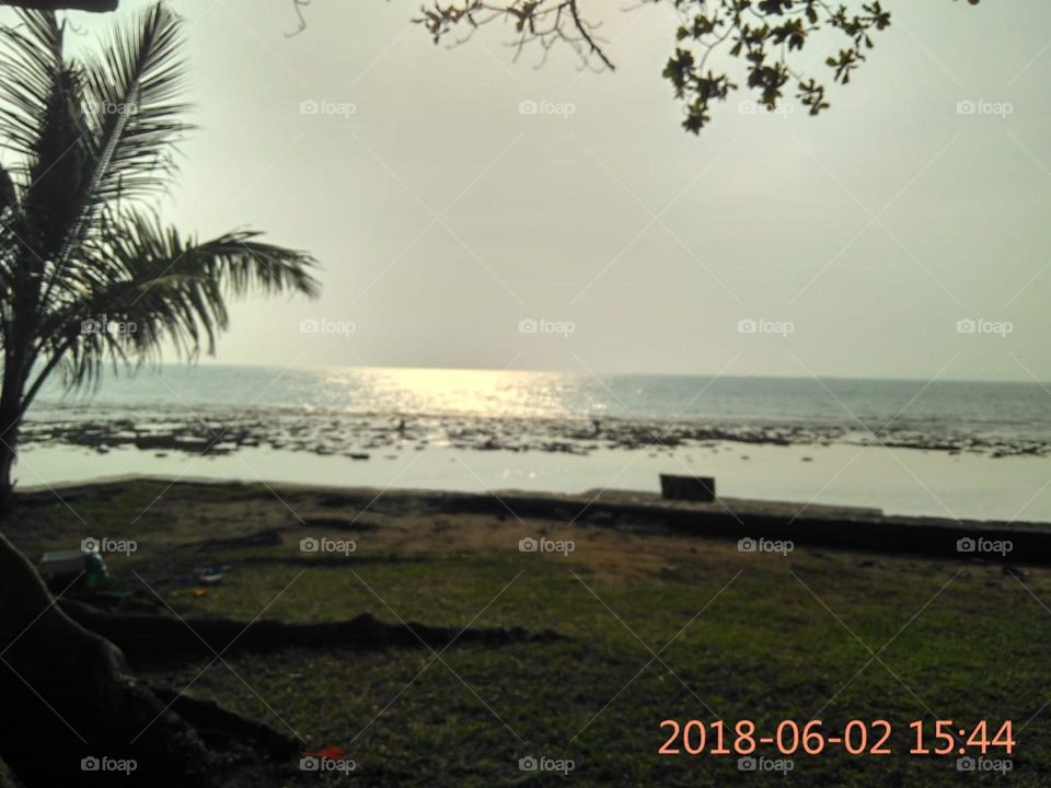 Sunset view on the beach