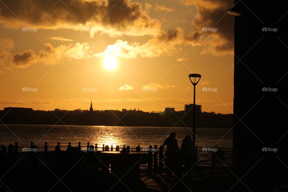 Sunset over the Mersey