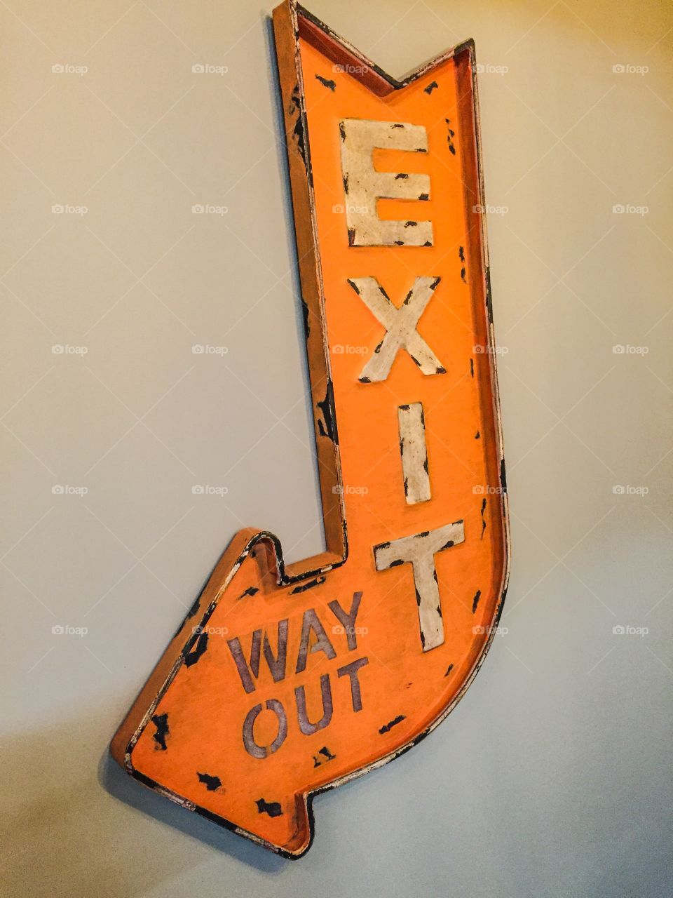 Orange exit sign