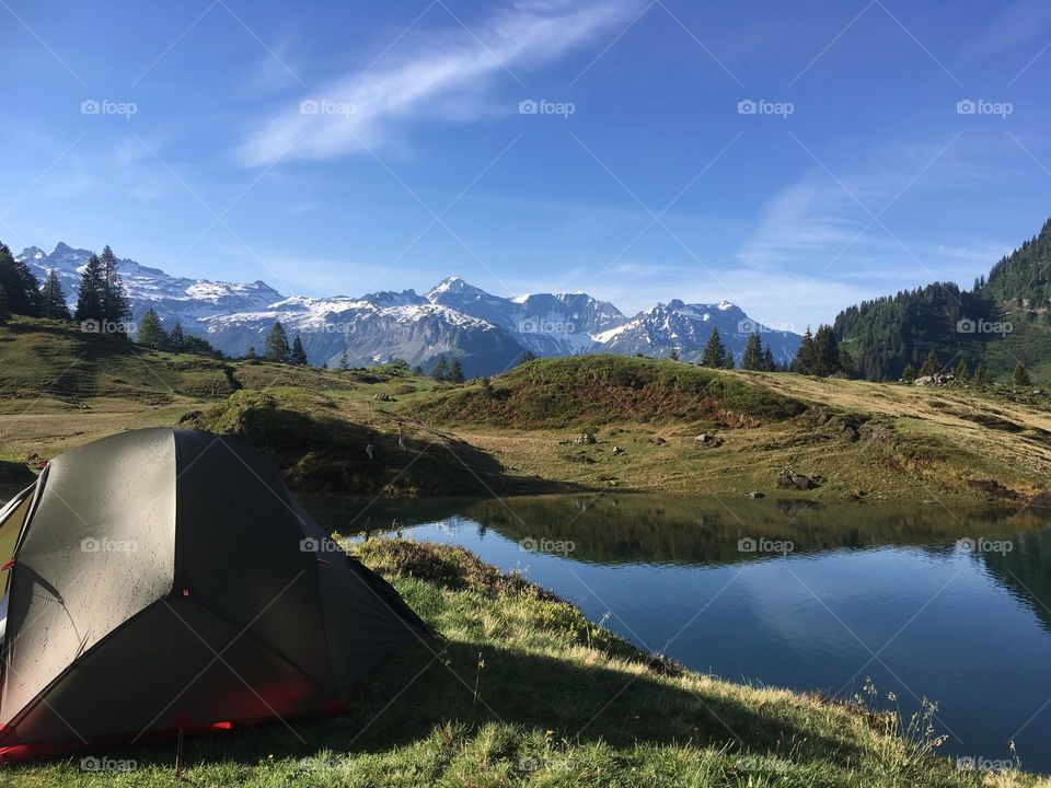 Tent in the mountains