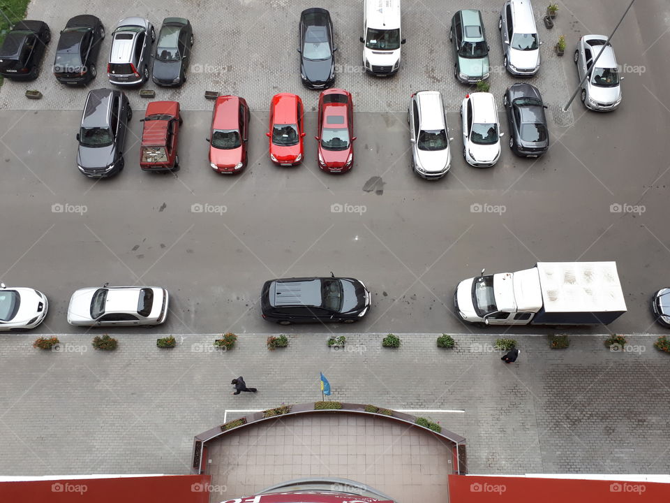 Top picture of cars parking