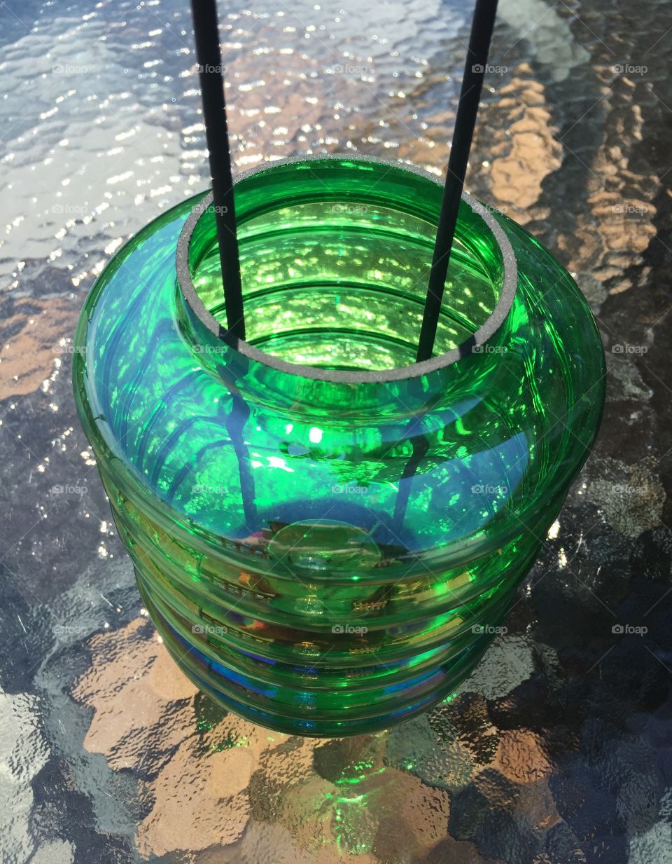 Green candle holder